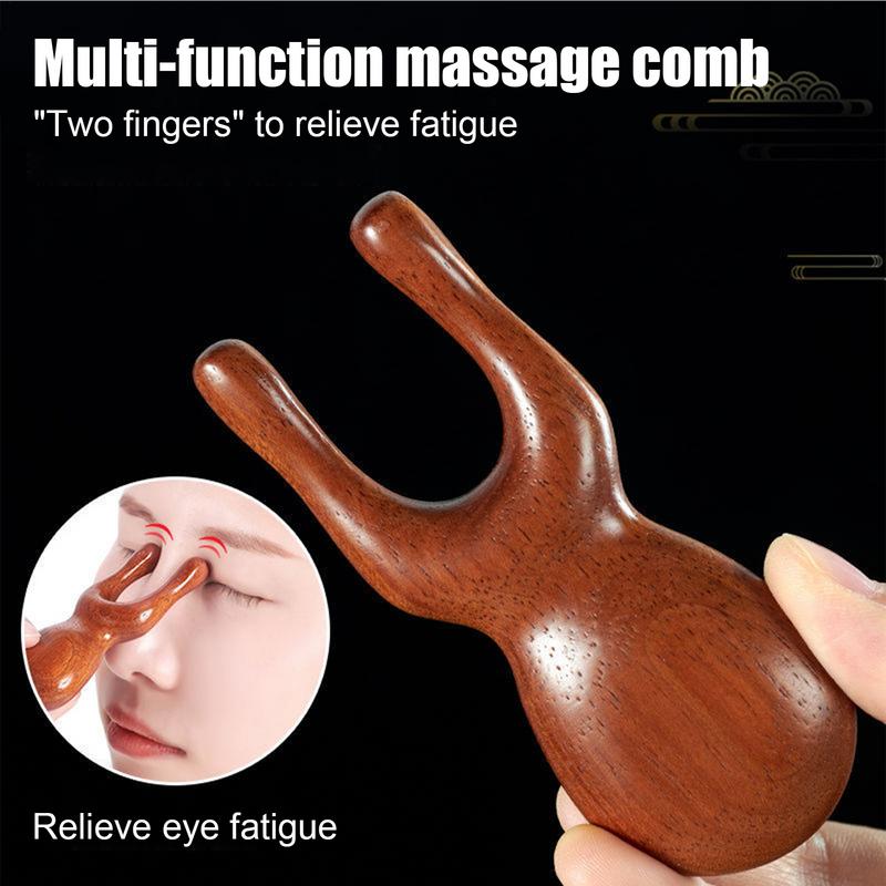 Body Meridian Massage Comb Sandalwood Deer Antlers Wide Tooth Acupuncture Help Blood Circulation Anti-static Smooth Hair