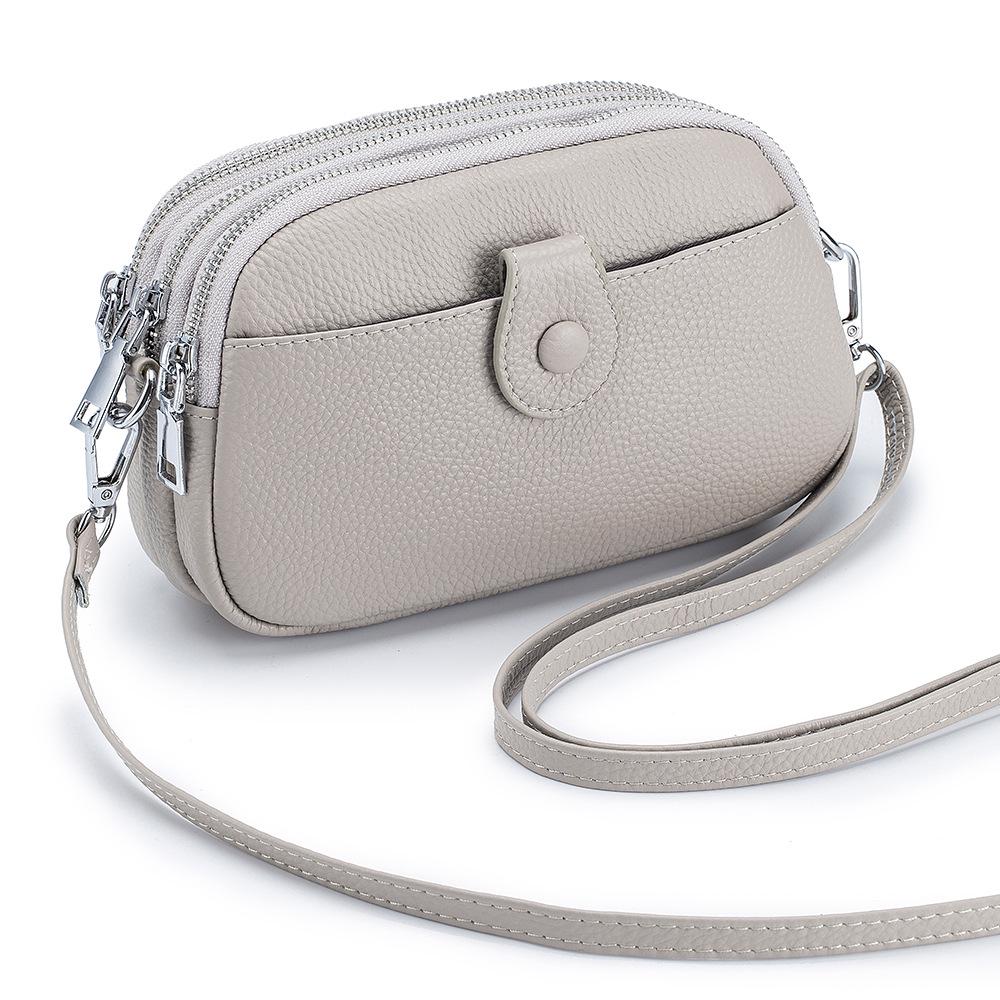 Women's Genuine Leather Mini Crossbody Bag - Large Capacity, Fashionable Phone & Mommy Bag