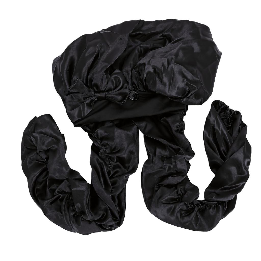 Pantyhose Bonnet Reduce Frizz Locks Braid Bonnets for Sleeping Night Daytime Dual Use Black