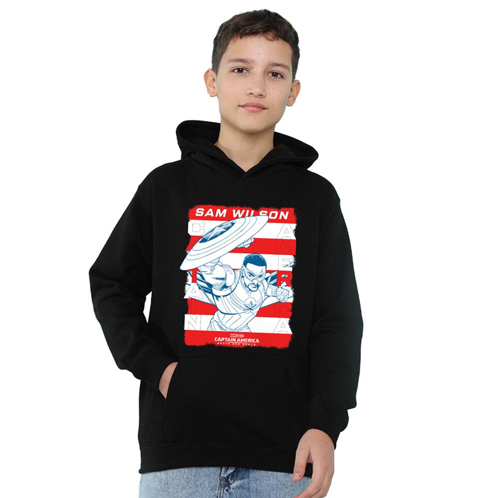 Captain America Childrens/Kids Sam Wilson American Flag Heather Hoodie