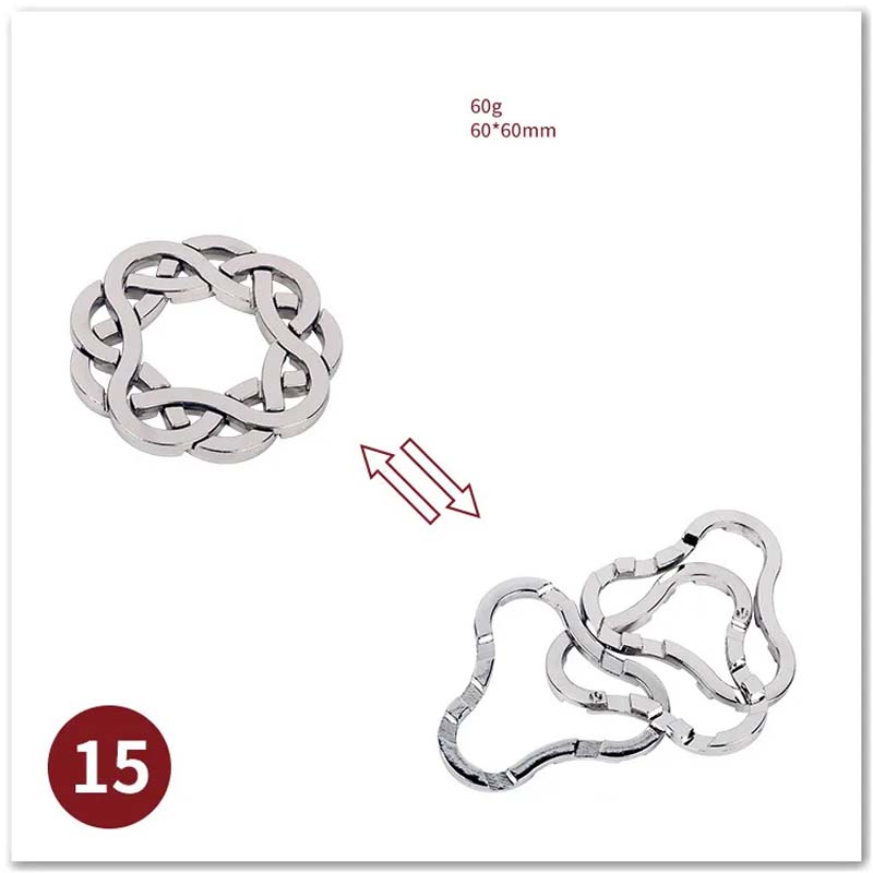 Metal 3D Jigsaw Puzzle Solving Toys Puzzle Unlocking Ring Buckle Children Adult Puzzle Games Leisure Puzzle Games