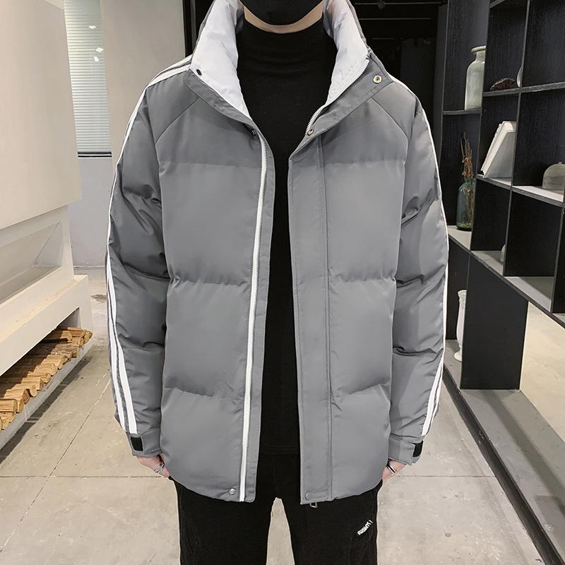 Stand Up Collar Casual Men's Winter Casual Thickened Warm and Loose Padded Jacket Color Block Cotton Jacket Cotton Jacket Cotton Jacket