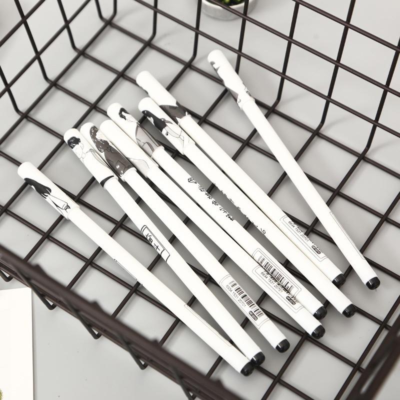 Text kreativní osobnosti Jednoduchý znak gelového pera Jehla plné černé neutrální pero 4ks