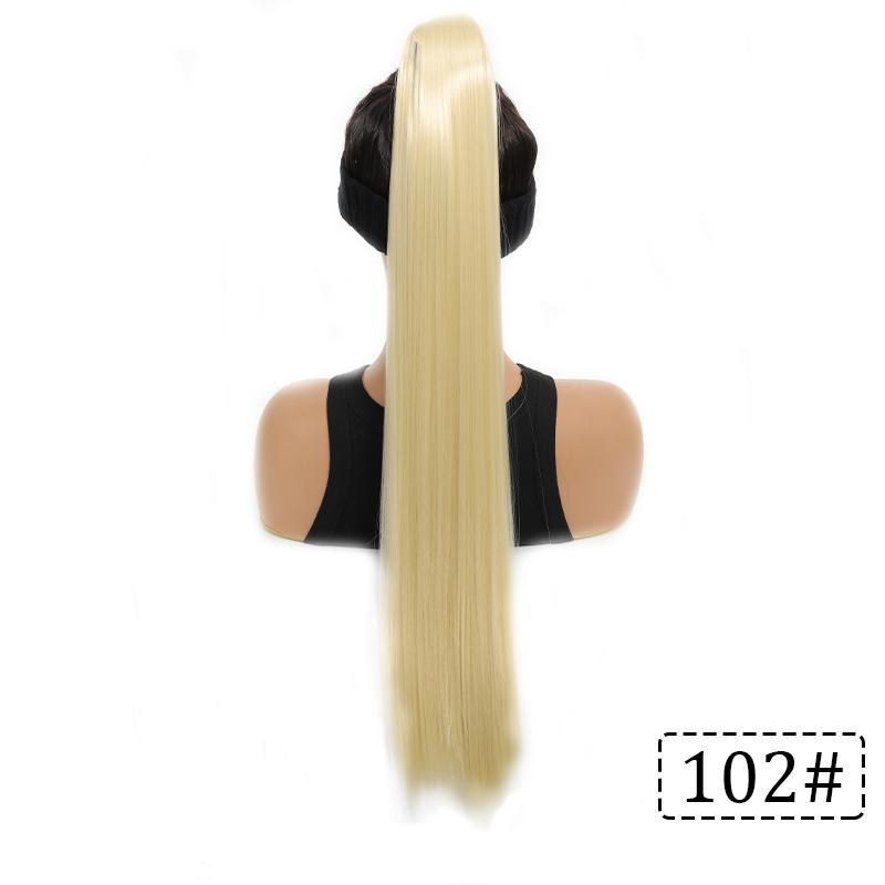 Magic stick ponytail synthetic wig long straight ponytail wig female wig heat-resistant for daily gatherings