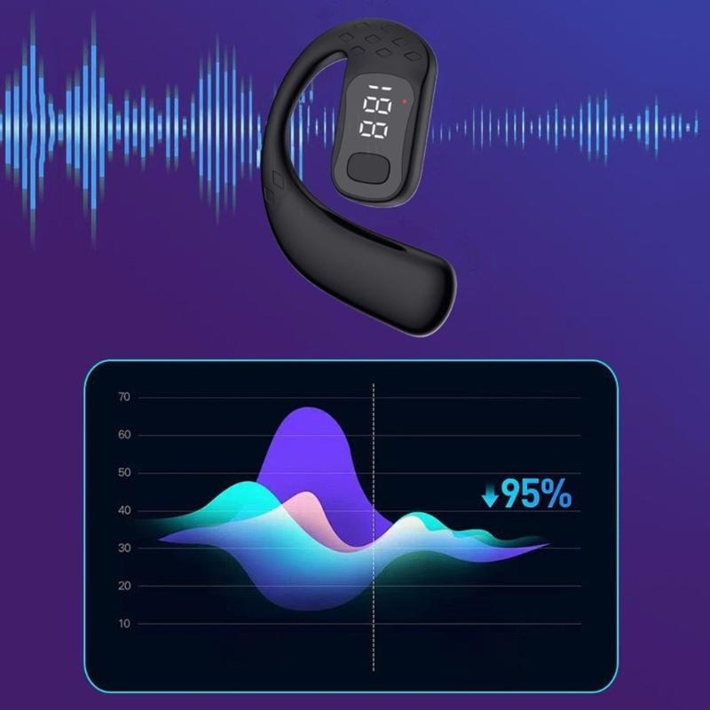 Digital Sports Headphone Bluetooth-compatible 5.4 Ear Hook Earbuds 180° Rotation with Low Latency and Noise Reduction