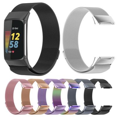 Fitbit Charge 5 6 Paslanmaz Çelik Bilezik Kordonlu Saat için Milanese Bileklik Kayışı