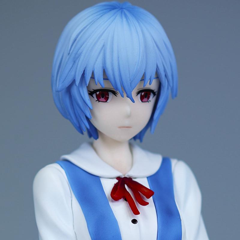 14cm Gk Ayanami Rei Anime Figures Sitting Posture School Uniform Model Trendy Toys Beautiful Girls Ornaments Pvc Statue Gifts