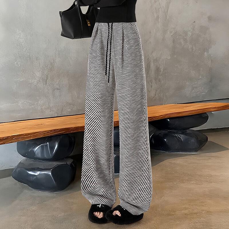 

Women s Drawstring Elastic Waist Twill Casual Pants L