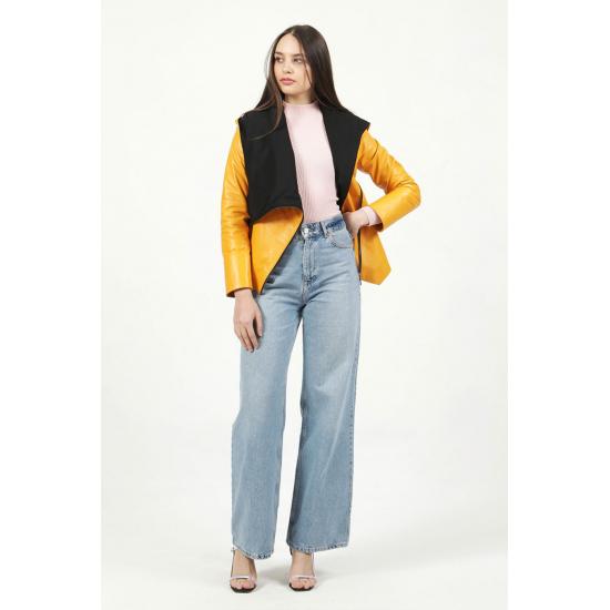 Womens Jacket Belted Plus Large Big Size Genuine Leather Women's Jacket