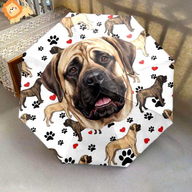 1 PC Automatic Folding Umbrella - Cute Pet Puppy Pattern, Portable & Foldable Design with 8 Ribs, Christmas Birthday Gifts