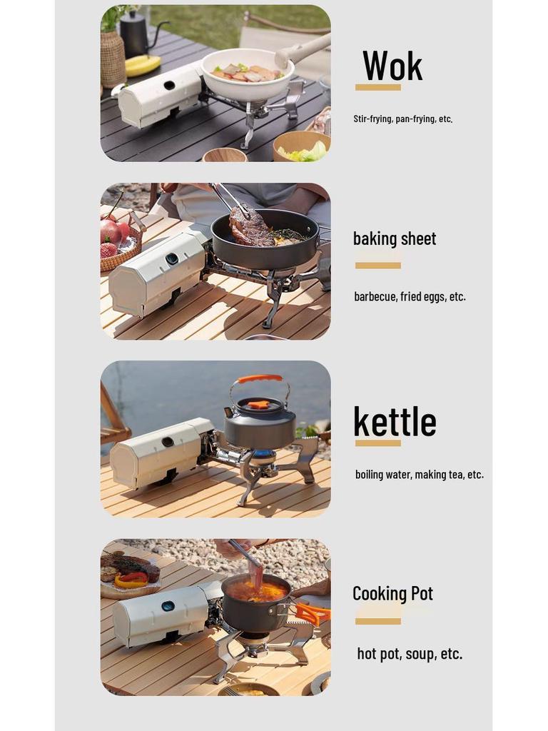 Ultralight Portable Outdoor Gas Stove: Windproof, High-Power Foldable Camping and BBQ Cookware
