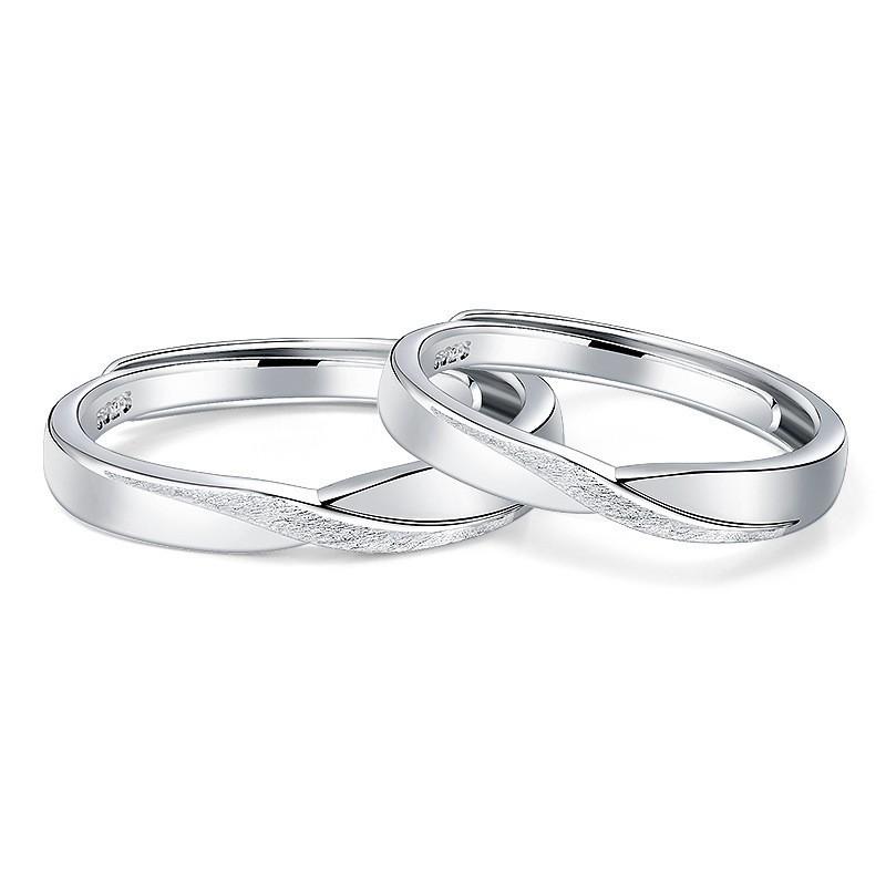 New Fashion Mobius Smooth Couple Rings Classic Silver Color Adjustable Ring For Men Women Wedding Jewelry Valentine's Gift