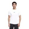 Nike Pro Letter Print Logo Fitted Workout Short Sleeve T-Shirt Men Tops White FB7932-100