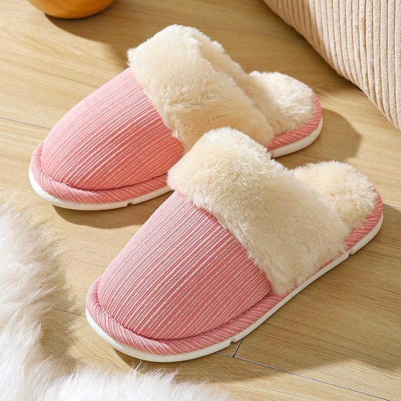 Autumn and winter plush warm plush men's and women's cotton slippers couple floor non-slip home confinement cotton slippers