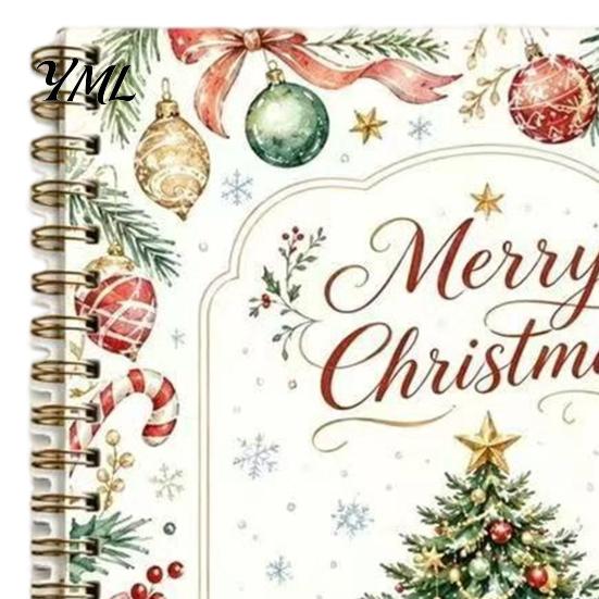Holiday Gift Giving Accessory Christmas Card Book, DIY Spiral-Bound Merry College Survival Personalized Greeting Book Kit, 10-Page for Students
