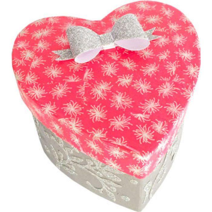 Boîte en carton à décorer - GRAINE CRÉATIVE - Coeur - Dimensions 105x95xH60 - Couleur marron