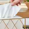 Metal Napkin Holder Tabletop Modern Napkin Dispenser Paper Napkin Holder Golden Upright Napkin Holder for Kitchen Countertops Dining Table Decor