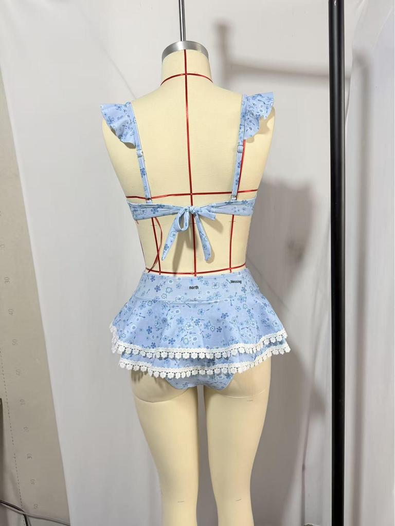 2026 Damen Europäisches & Amerikanisches Bedrucktes Strand-Bikini-Set