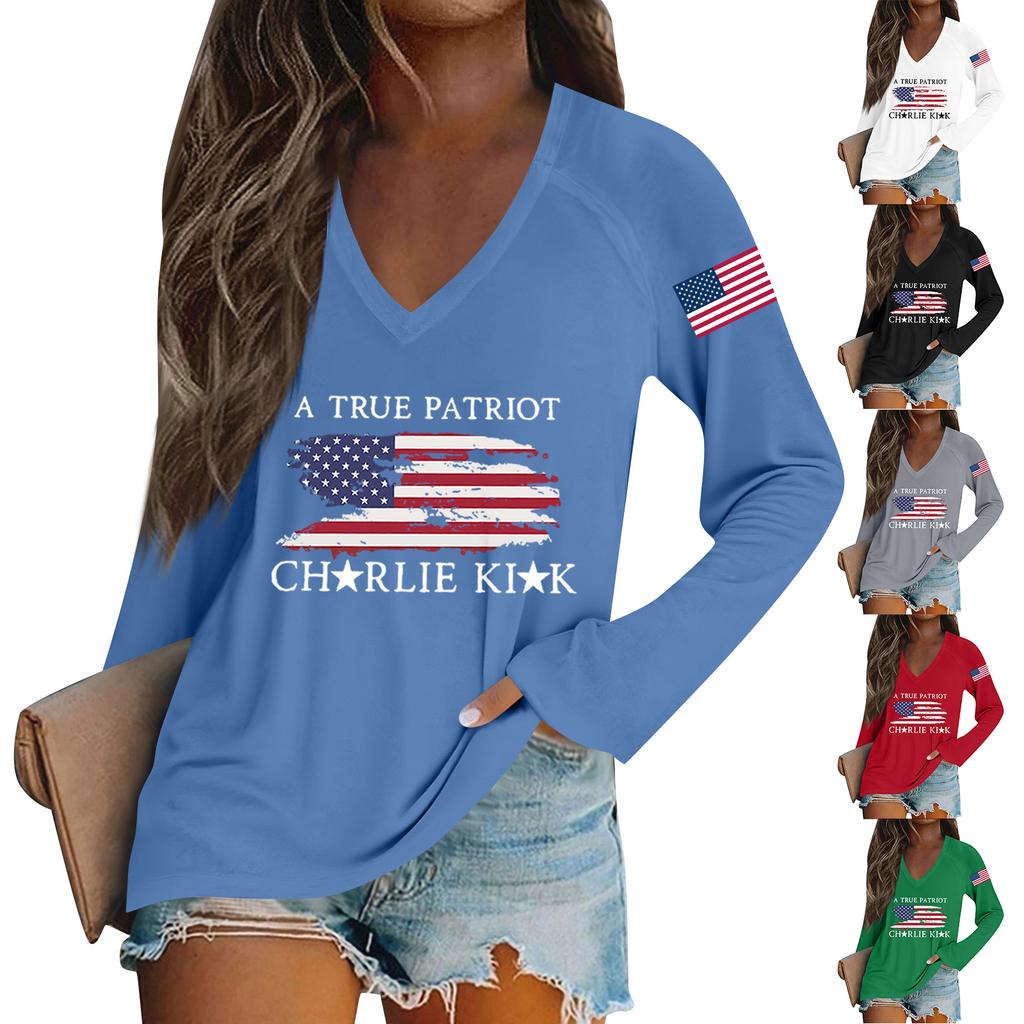 Women's Fashion Casual Long Sleeve Halloween Printed V-Neck Top