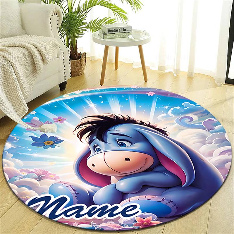 Personalized E-Eeyore Round Chair Office Rug - Perfect for Mat, Office Chair & More - Ideal Gift for Birthdays and Holidays