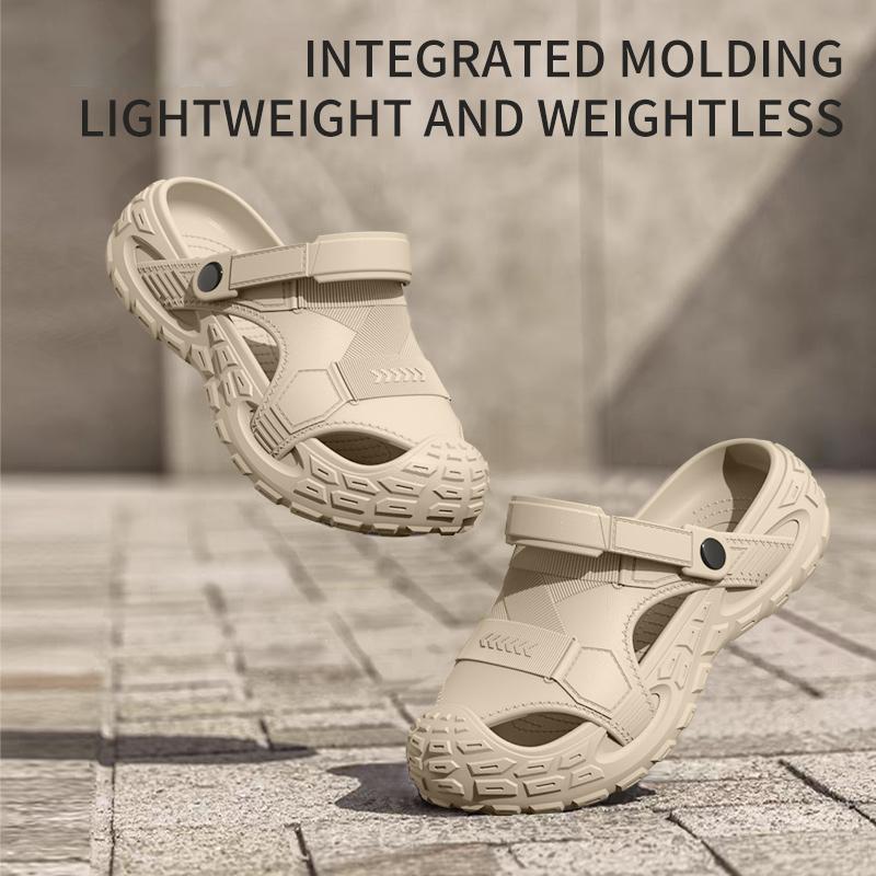Men s Outdoor Summer Wearable Clog Shoes Anti-Slip Breathable Odor-Resistant Slip-Resistant Sandals 40-41 хаки