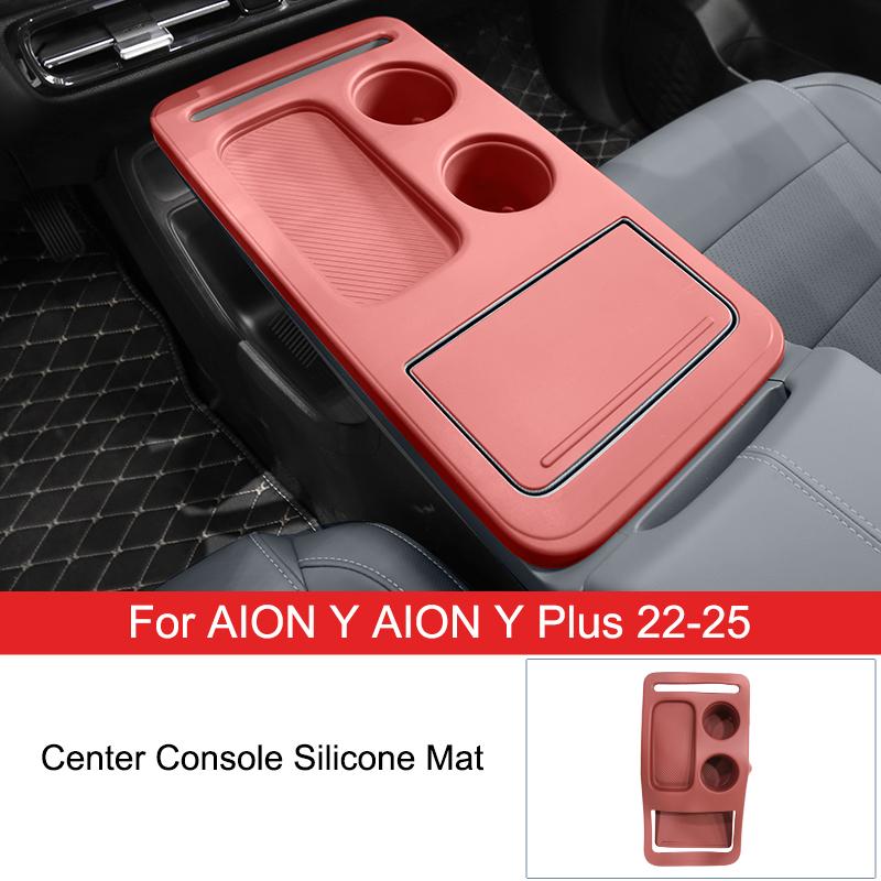 For AION Y AION Y Plus 22-25 Center Console Silicone Mat Cup Holder Panel Anti-scratch Organizer Protective Pad