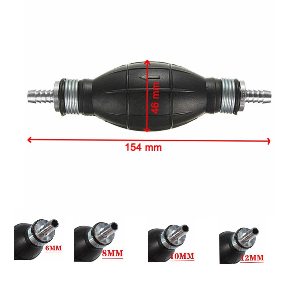Fuel Hand Pump, Line Hand Primer Pump Bulb Type Rubber & Aluminum for All Fuels for Car Boat Marine Outboard Fuel Pump