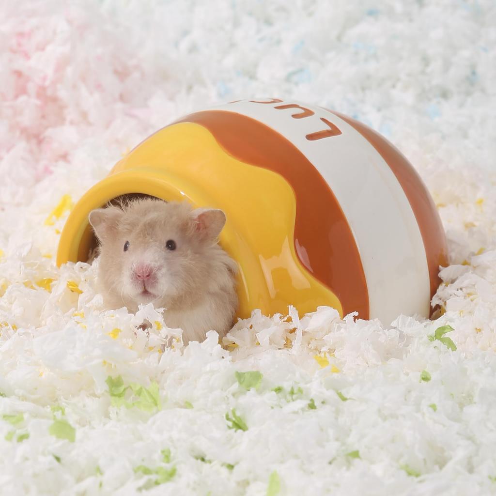 Tafit Hamsterversteck, Keramik-Honigtopf-förmiges Kleintierhaus, Geeignet für alle Jahreszeiten, für Hamster, Rennmäuse, Mäuse und andere Kleintiere