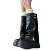American retro trouser boots women's 2025 new big head sweet cool style thick sole but knee boots tall knight boots