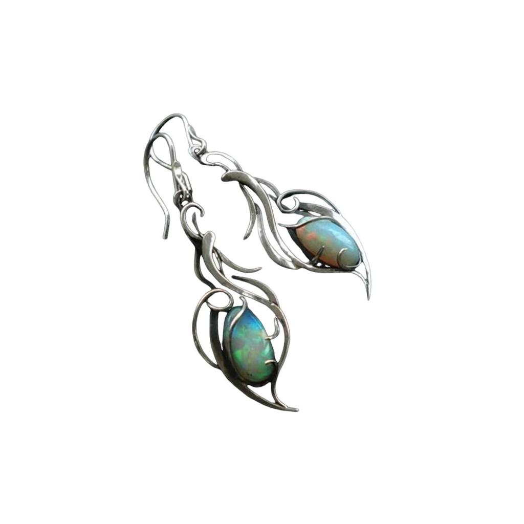 1 Pereche de Cercei Pandantiv Bohomian din Aliaj de Zinc Colorat cu Opal, Zircon Elegant Potrivit pentru Festivaluri și Ocazii Speciale