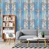 Blue Distressed Wood Peel and Stick Wallpaper Self Adhesive Vinyl Film Wood Grain Wallpaper for Furniture Cabinet Countertop