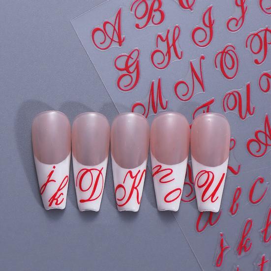 Yousheng English Letter Nail Art Stickers Self-adhesive DIY Alphabet Manicure Decoration Decals Women Nail Accessories for Home