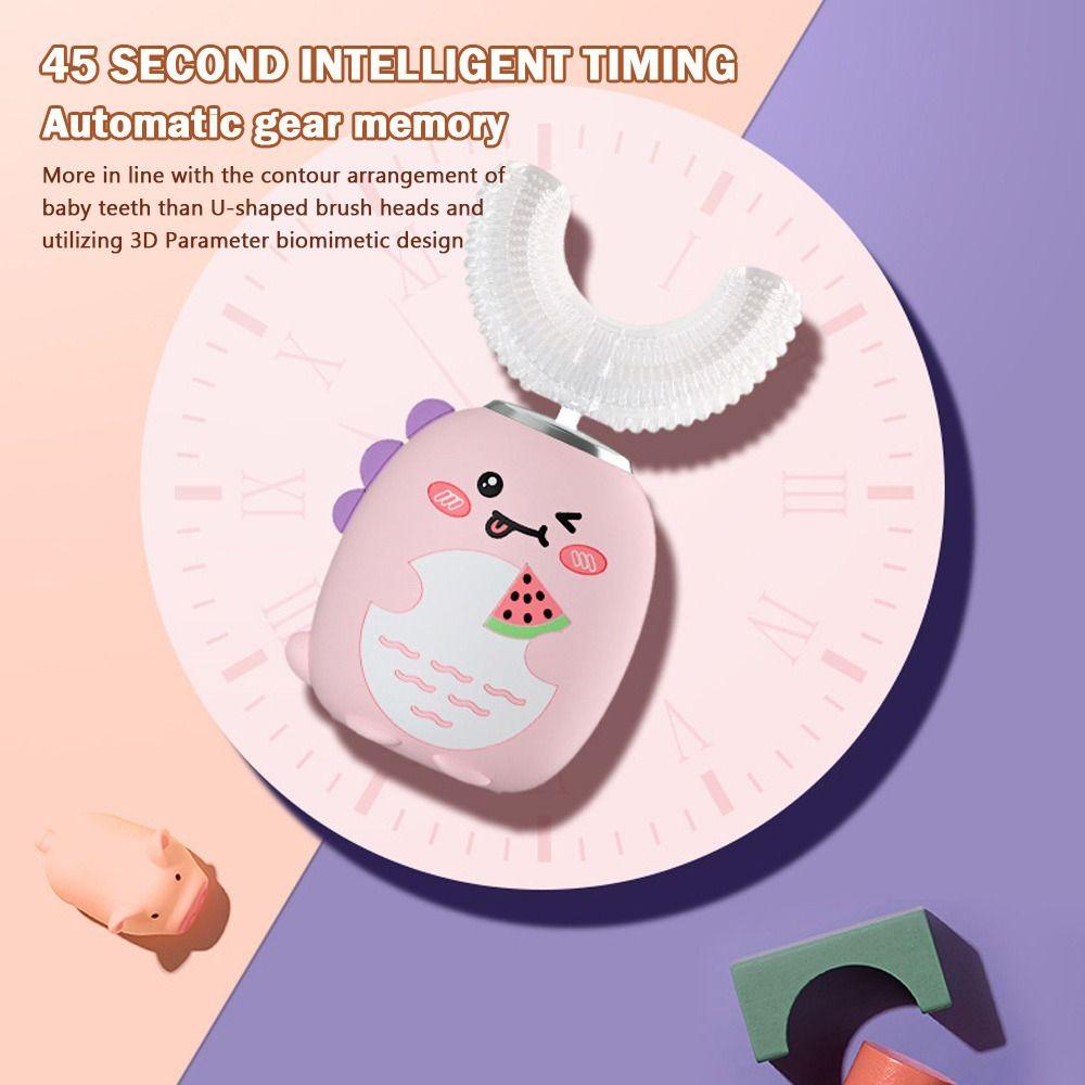 U-shaped Children Tooth Brush Silicone Brush Head Baby Toothbrush Electric Toothbrush for 2-6y