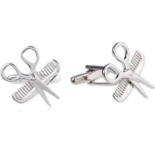 DRESSCODE101 Men's Simple Design Zirconia Cufflinks for Weddings, Business, and Gifts HWCF1032