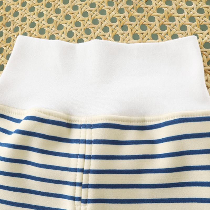Newborn Infant Pants Thicken Keep Warm in Autumn Winter Baby Clothes Boy Girl Striped Leggings Kids Unisex Trousers