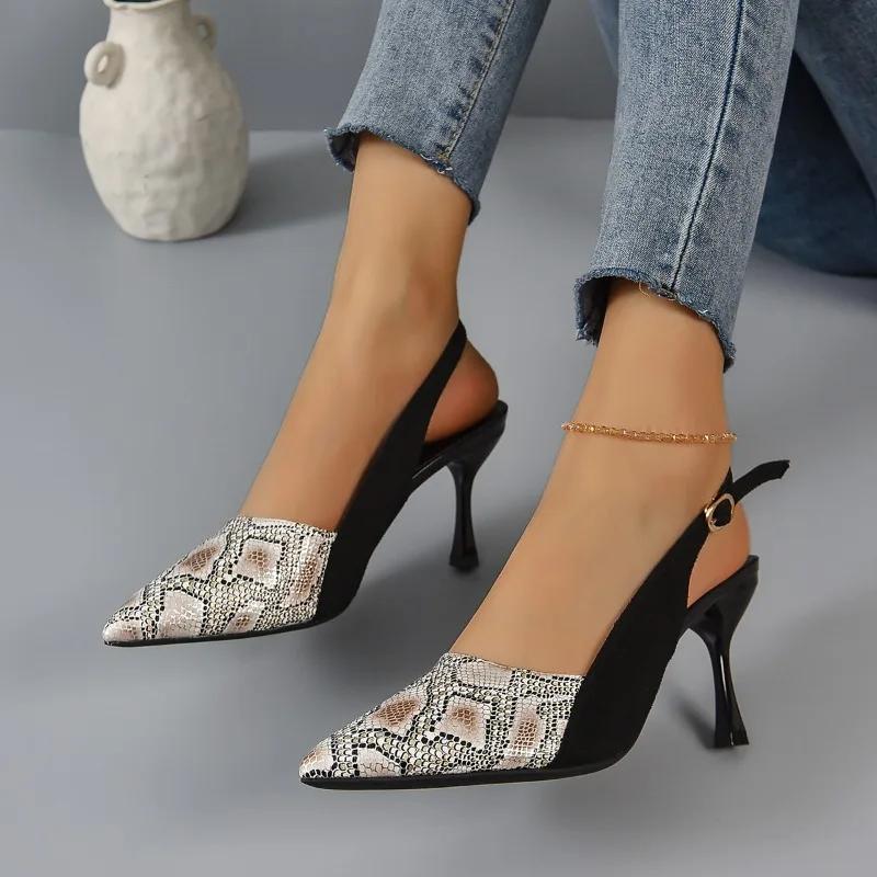 Fashion 2025 Summer Mixed Colors Women's Slingbacks High Heels Pointed Toe Thin Heels Buckle Strap Pumps for Fashion Dress Party Sandals