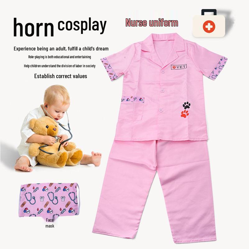 Kids Doctor & Nurse Role-Play Costume Set - White Coat