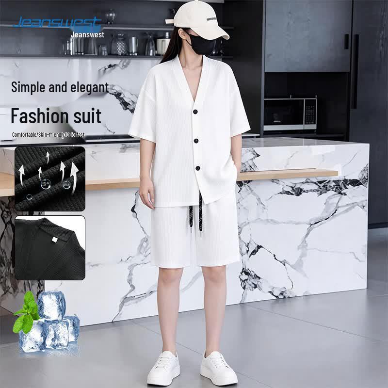 

Jeanswest Men s Summer Breathable Two-Piece Set 2XL