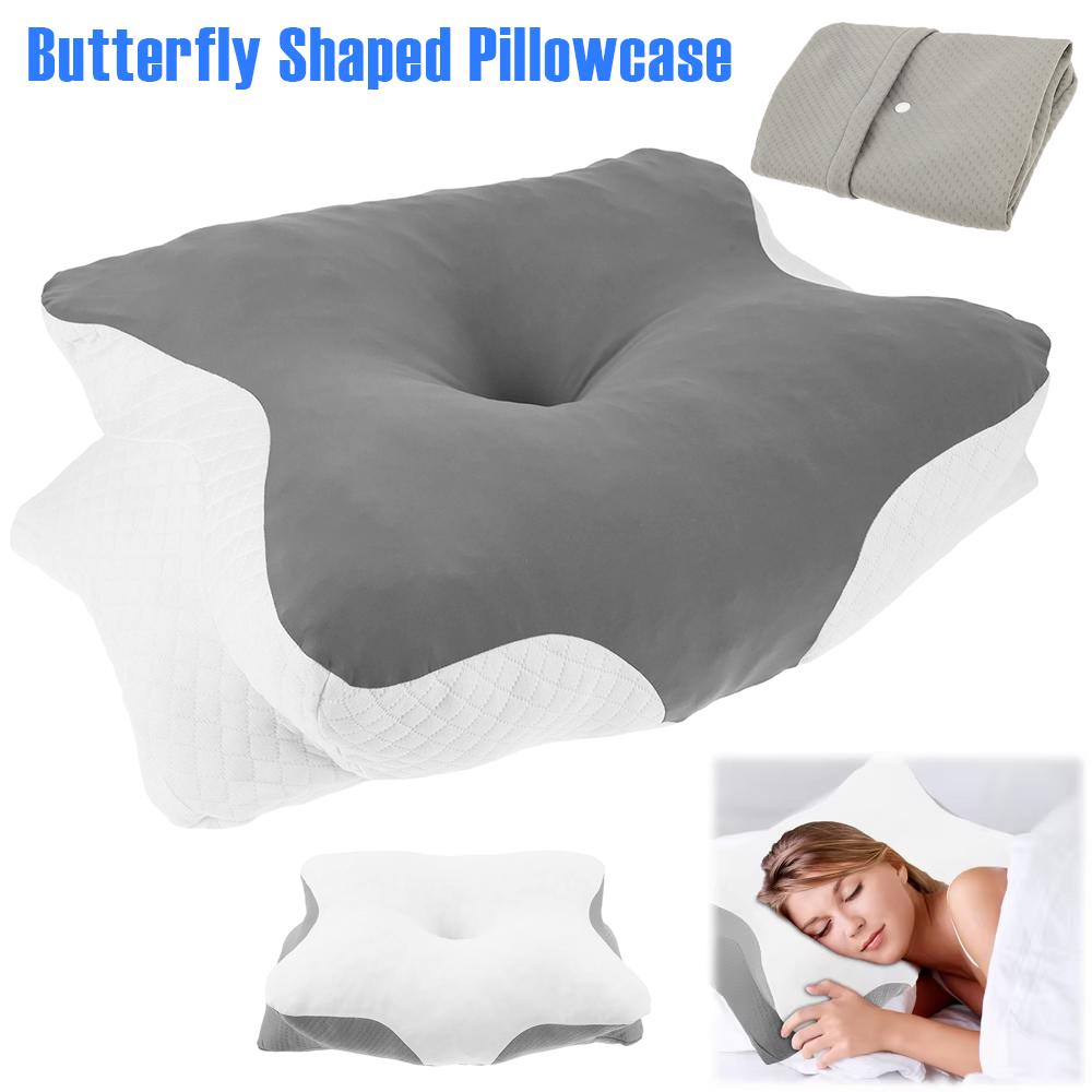 Butterfly Shaped Pillowcase Polyester Cervical Pillowcase with Zipper Smooth Soft Satin Neck Pillows Cover Bedding Accessories