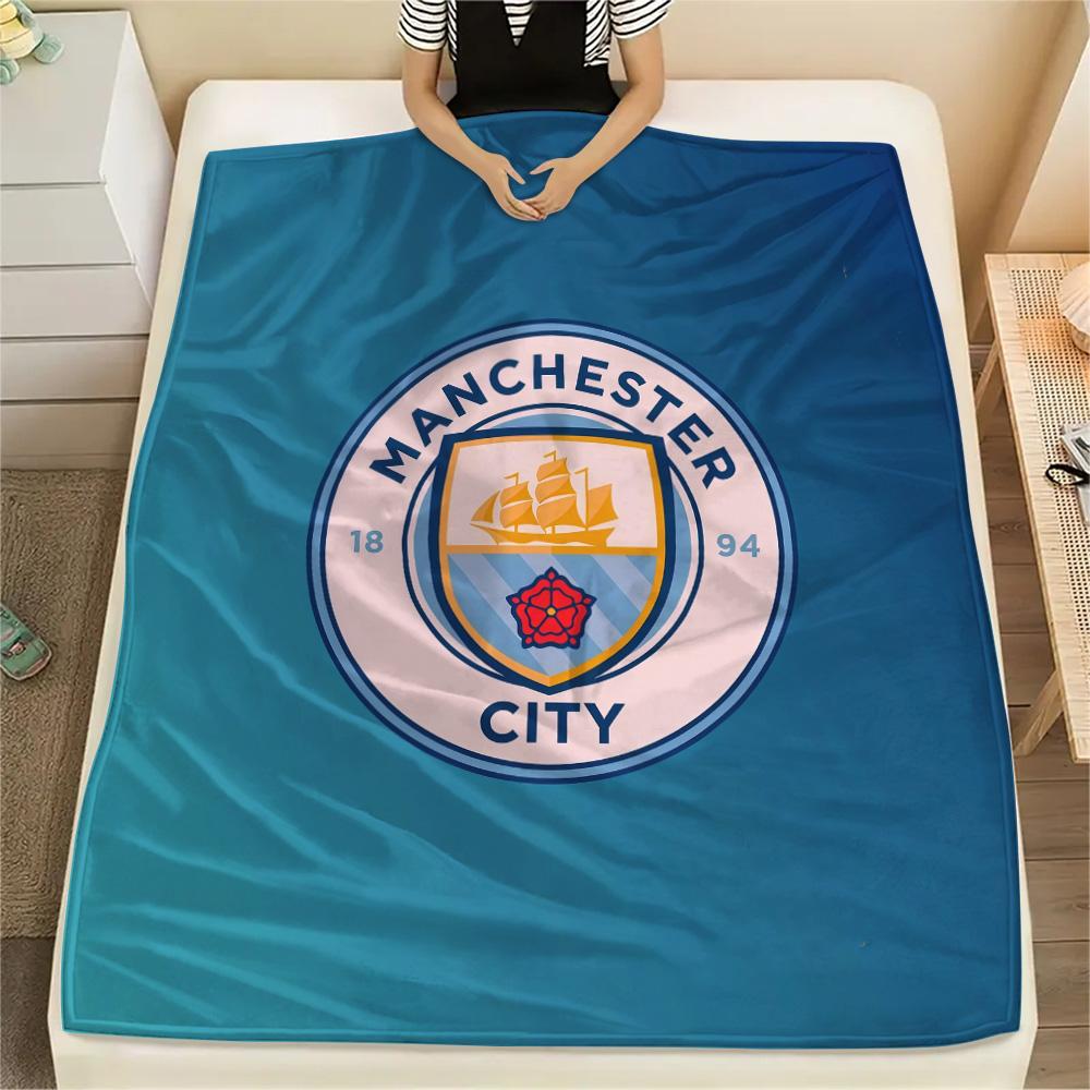 Man City Flannel Blanket, High quality Comfortable for All Seasons, Home Decor, Warmth and Comfort