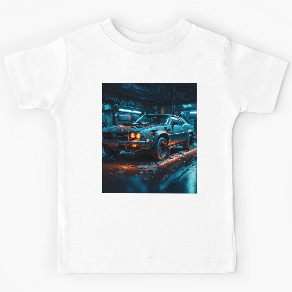 Neon Drift: Retro Muscle in a Cyberpunk World Kids T-Shirt 160