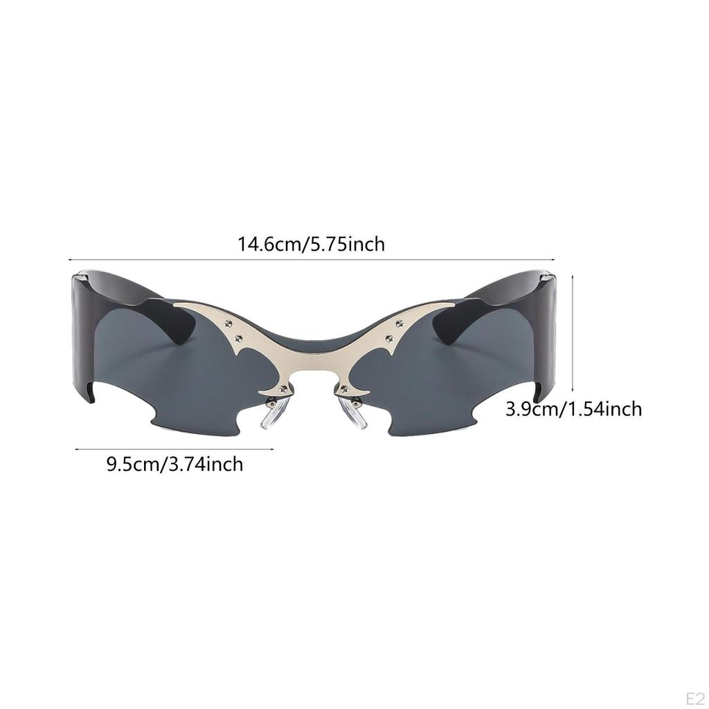 Randlose Sonnenbrille Cyberpunk Sonnenbrille für Rave Halloween Erwachsene Straße Strand