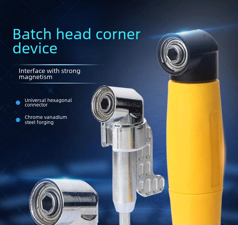 Electric Right Angle Drill Adapter with Three-Jaw Chuck for Tight Spaces