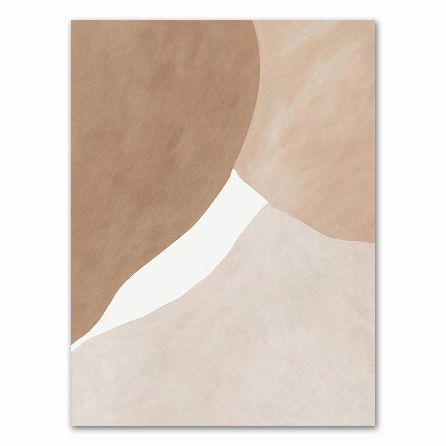 Nowoczesny beżowy brązowy abstrakcyjny geometryczny obraz na płótnie wydruki artystyczne plakat do galerii salon wystrój domu