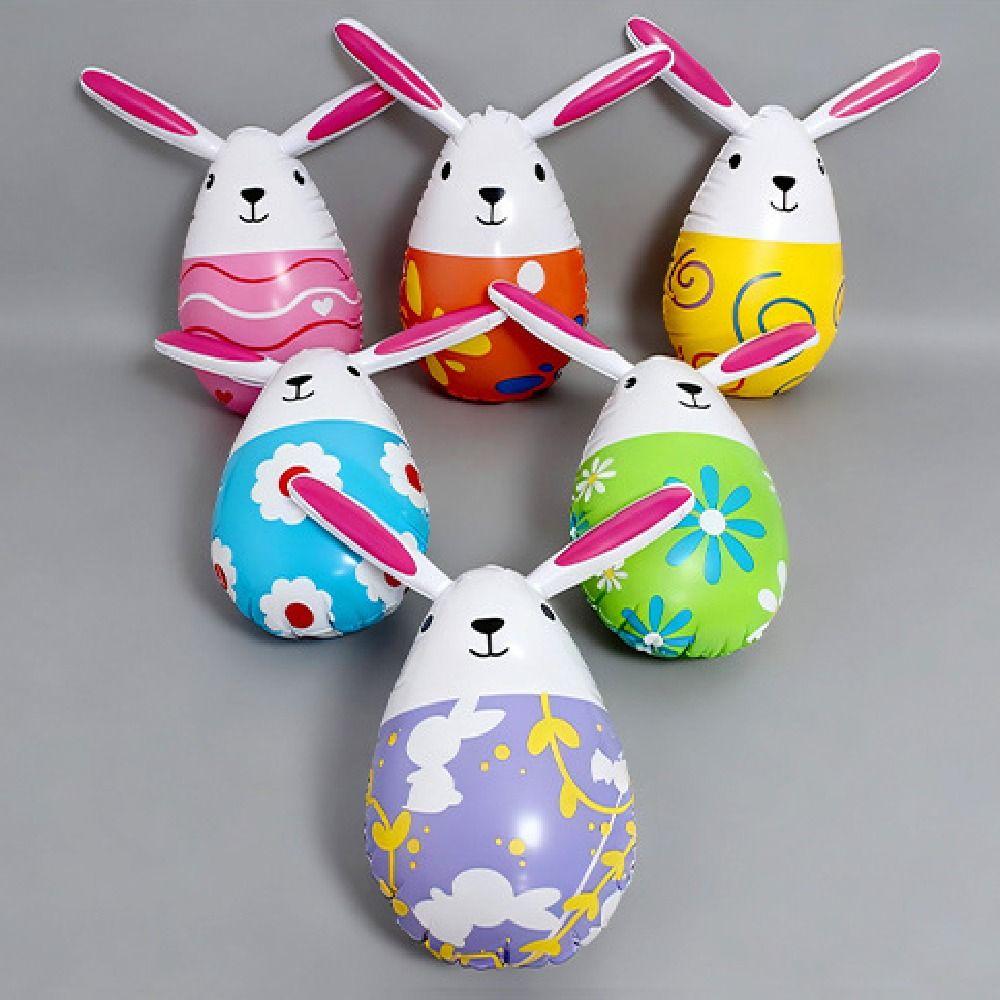 Safe Easter Inflatable Rabbit Cute Inflatable Easter Eggs Easter Rabbit Eggs Balloon  Garden Decor