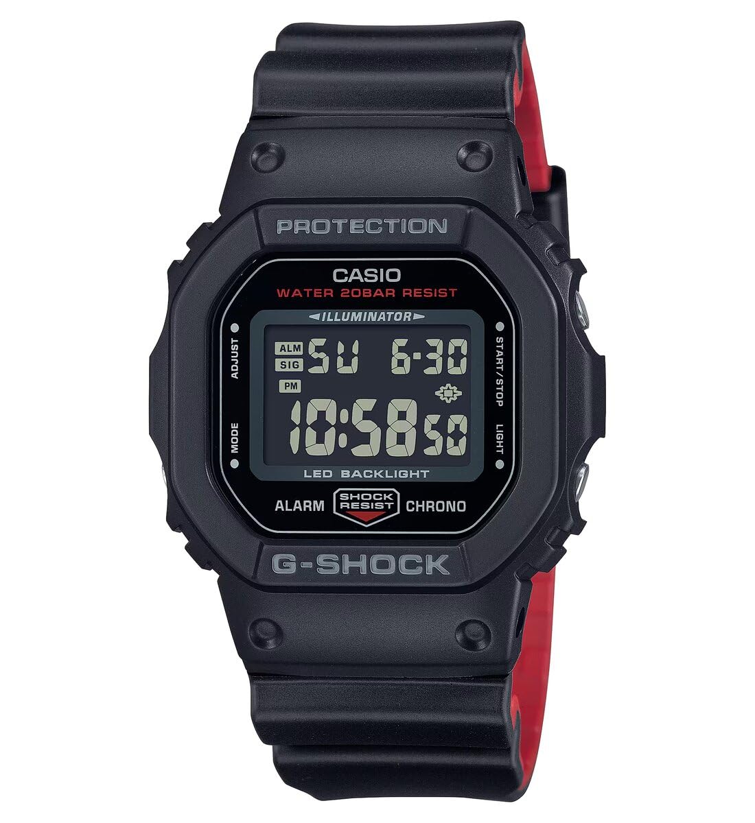 

Computer Casio Digital [Casio Co., Ltd.] DW-5600UHR-1DR Men s Watch, Black/Red
