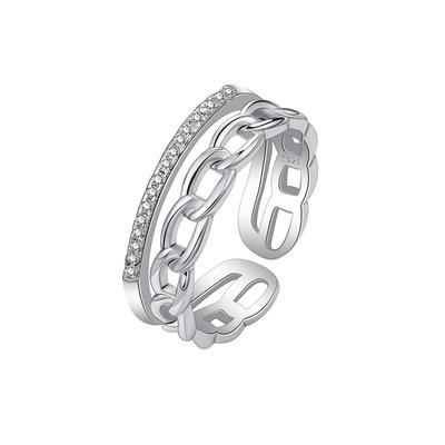 Offener Kettenring Großhandelszubehör Koreanisches Temperament Damen Mehrschichtiger Ring Schöner Fingerring