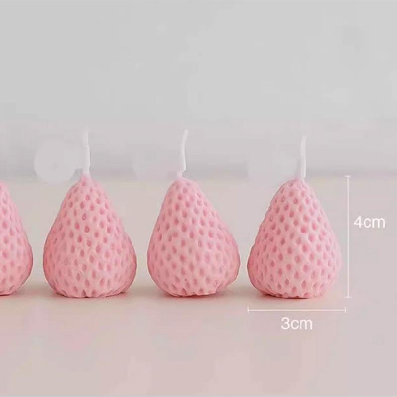 Strawberry Scented Candle – Creative Handmade Birthday Cake Decoration Ornament.