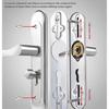 Universal Stainless Steel Indoor Door Lock Adjustable Wooden Door Handle for Bedroom Security Tamper-Free Household Safety