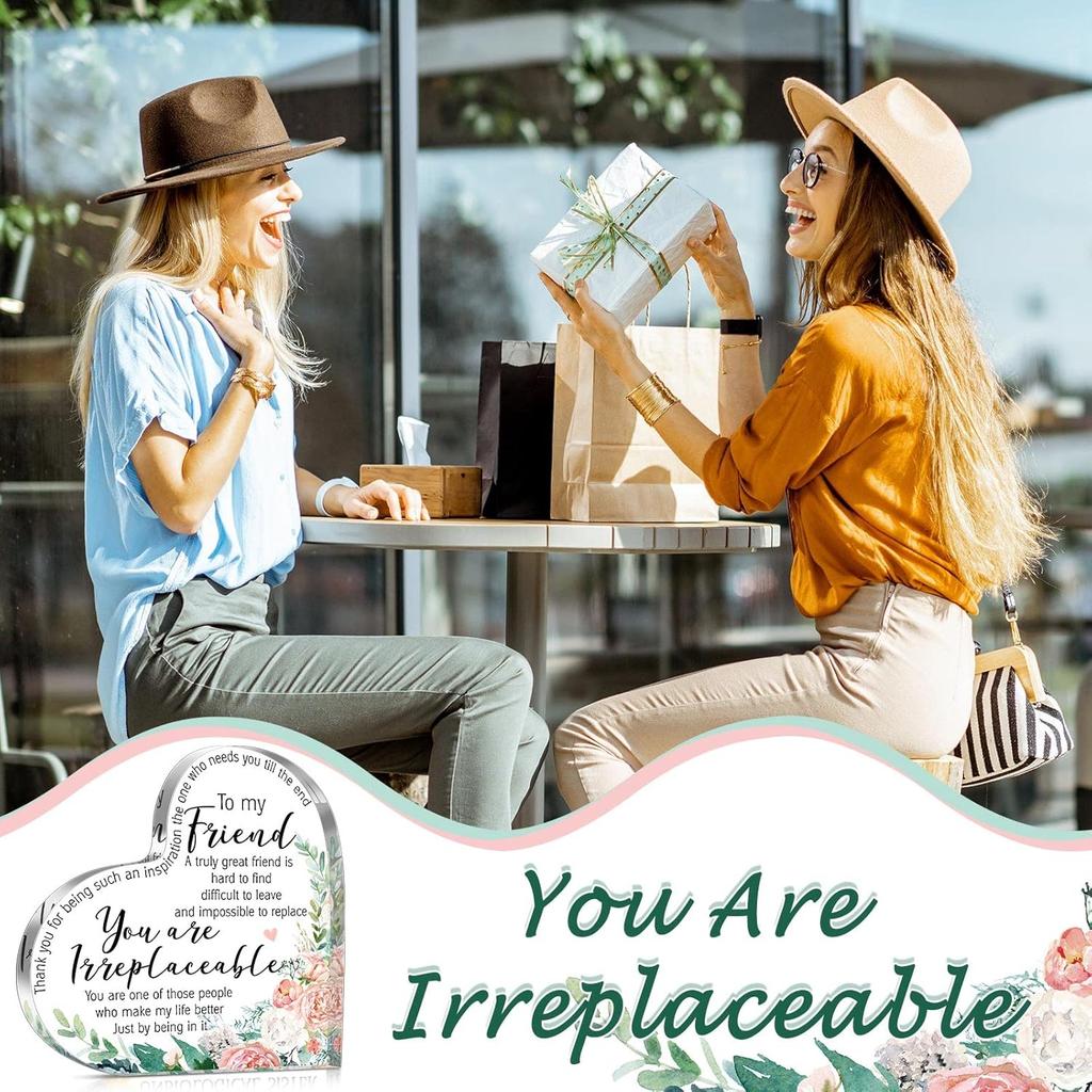 Spiareal Friends Gifts for Women Friendship Bestie Plaque Thanksgiving Best Flower Sister Birthday Thank You Gift for Female Acrylic